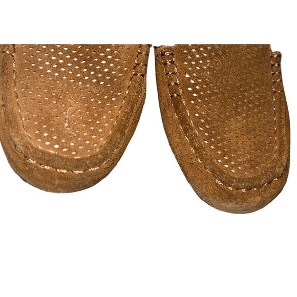 Koolaburra by UGG Moccasin Slippers Lezly Perf Brown Sz 7 slip on suede fuzzy - Picture 2 of 9